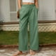 thumbnail image 4 of Karight Linen Dress Pants Women Wide Leg Business Casual Pants Loose High Waisted Palazzo Trousers with Pockets Beach Outfits, 4 of 8