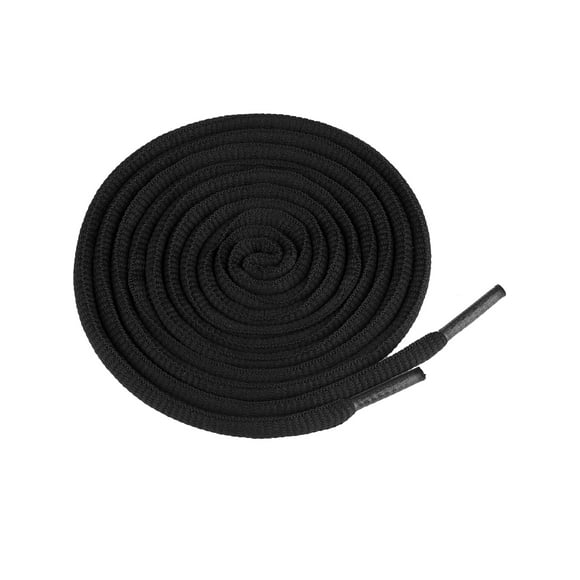 INSPIRE CHIC 2 Pair Oval Shoes Laces Half Round Athletic Shoelaces for Running Shoes Black 180cm/70.86"