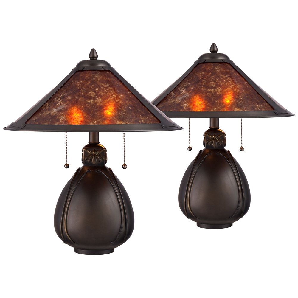 Robert Louis Tiffany Traditional Accent Table Lamps 19" High Set of 2