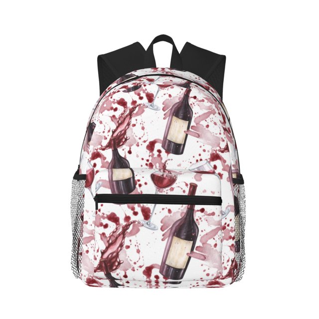 Fotbe Watercolor Wine Mochila Ligera Casual para Laptop para Hombres y Mujeres, Mochila Impermeable de Uso Diario, Mochila para Universidad