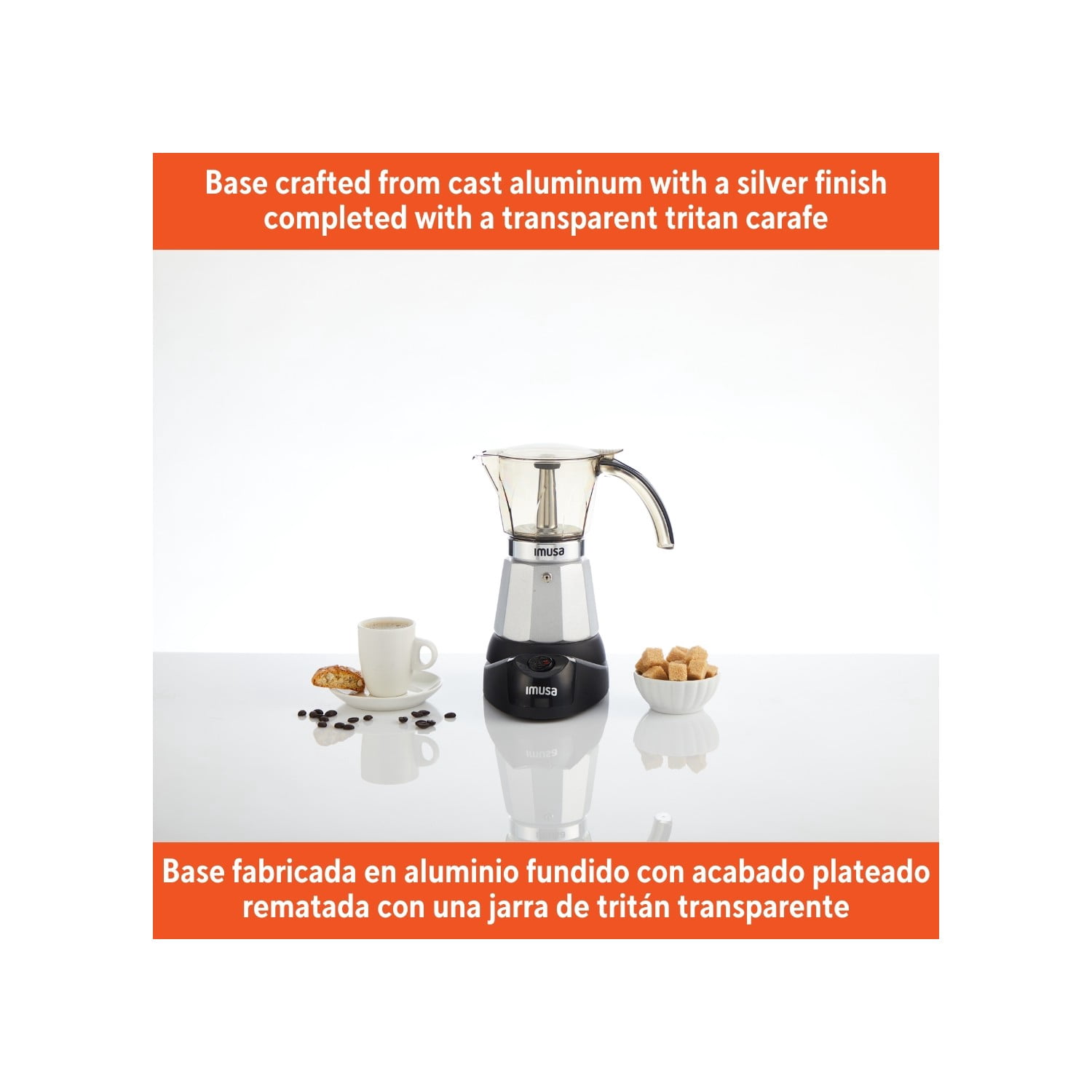 IMUSA 6 or 3cup Electric Espresso Maker, Silver