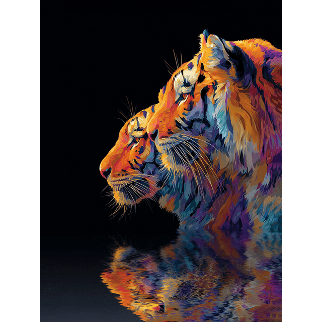 Vibrant Tiger Face Canvas Wall Art 15.75x11.81 Inches