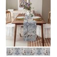 thumbnail image 3 of Winter Owl Table Runner 108 Inches, Country Birds Animal Tree Branches Snow Bed Runner Dresser Scarves Tabletop for Indoor Outdoor Parties/Ceremony/Banquet, 13"x 108", 3 of 8