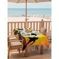thumbnail image 2 of Outdoor Tablecloth with Umbrella Hole for Patio/Picnic/Party/Camping, Players Silhouette Waterproof Table Cloth Rectangle Table Cover Washable, Orange Yellow Sunset Glow Football (54"x 80"), 2 of 9