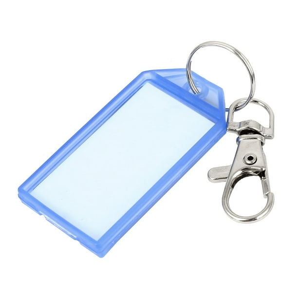 Blue Plastic Name Keys ID Tags Label Luggage Suitcase Bag Keyring