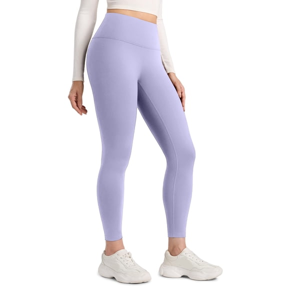 Yoga Leggings - High Waisted Soft Womens Workout Lounge Pants Light Purple XXL