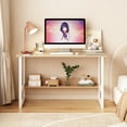 thumbnail image 4 of Zateety Computer desk Desktop  house Simple desk  bedroom desk desk Student home study desk,Home Office Computer Desk with Bookshelf, Wood Computer Desk with Storage Shelves Modern Laptop Table, 4 of 6