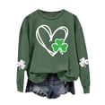 thumbnail image 4 of WEAIXIMIUNG Chandails en Molleton Courts pour Femmes Plus Femmes Jour de la Saint-Patrick Col Rond Manches Longues Jogging Chandail en Molleton Vert Imprimé Graphique Quatre Feuilles, 4 of 4