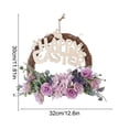 thumbnail image 3 of Plastic Easter Wreath, Holiday Wall Hanging With Spring-Inspired Styling, for Indoor Festive Display, Purple, 3 of 6