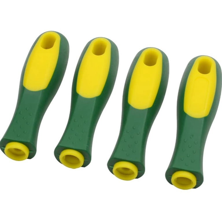 4-Pack Rubber File Handle – Ergonomic Grip, 110mm Length, Fits 7mm Round & 11x7mm Rectangular Holes For Metal, Wood & Chainsaw Files