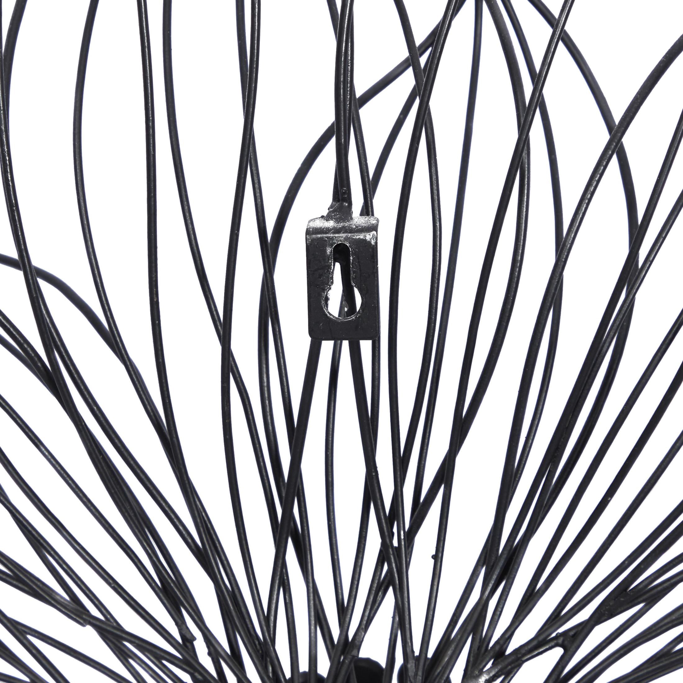 DecMode Modern Black Metal Hibiscus Flower Wall Décor with Crystal Embellshments, 26"W x 26"H
