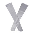 thumbnail image 1 of Kayso 30104WH Elbow Length White Satin Gloves, 1 of 1