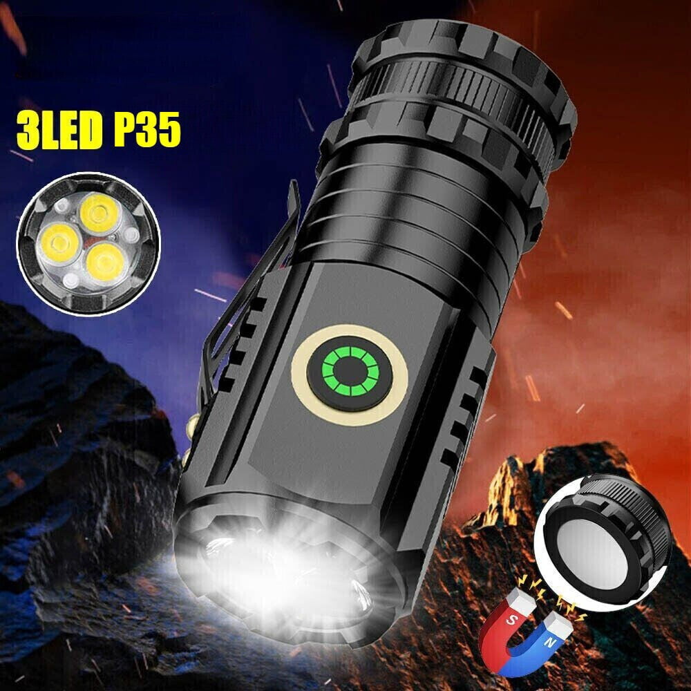 2PCS LED Super Bright Flashlight Rechargeable Powerful Portable Tactical TorchFlashlight Outdoor Camping Hiking Travel Emergency Light Work Light