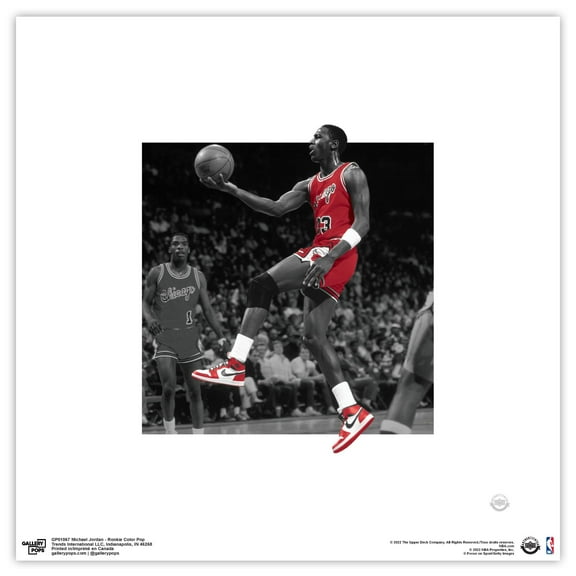 Gallery Pops Michael Jordan - Rookie Color Pop Wall Art, Unframed Version, 12" x 12"