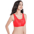 thumbnail image 4 of BIMEI Mastectomy Bra with Pockets for Breast Prosthesis Women Everyday Lace Bra 8708,Red,36C, 4 of 9
