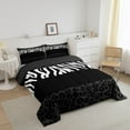 thumbnail image 3 of Erosebridal Zebra Leopard Print Bedding Sets Toddler with Comforter, Rectangle Geometric Duvet Insert, Animal Decorative, Reversible, 3 of 7