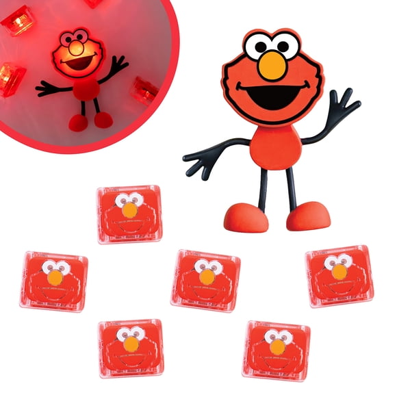 Juguete de baño activado por agua Glo Pals X Barrio Sésamo Elmo con 6 cubos iluminados reutilizables para juego sensorial