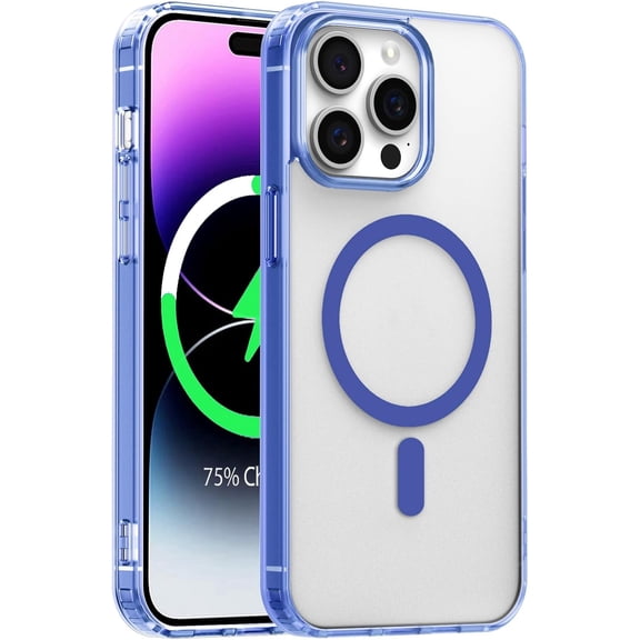 Matte Skin-Feel Hard Phone Case with Magnetic & Camera Protection, Anti-Slip Shockproof Durable Cover for iPhone X, Blue