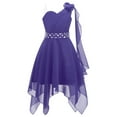 thumbnail image 2 of Alvivi Kids Girls One Shoulder Chiffon Party Dress Wedding Bridesmaid Gown 6-16, 2 of 6