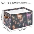 thumbnail image 4 of Yayeee Canvas Storage Basket with Handles for Shelves Fabric Bins Closet Organizer, Neon Llamas Pattern, 4 of 8