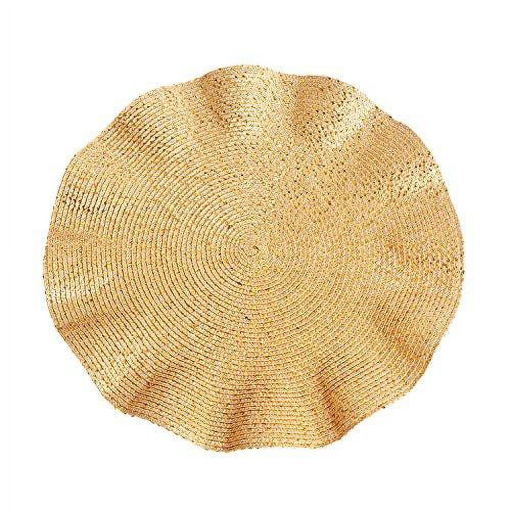 Fennco Styles Curly and Glittery Traycloths Placemats Set of 4 - 15" Round