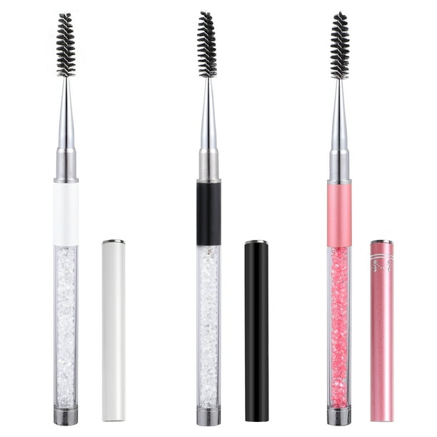 3 piezas de cepillos para pestañas, cepillo para cejas, cepillos para rímel y varitas con