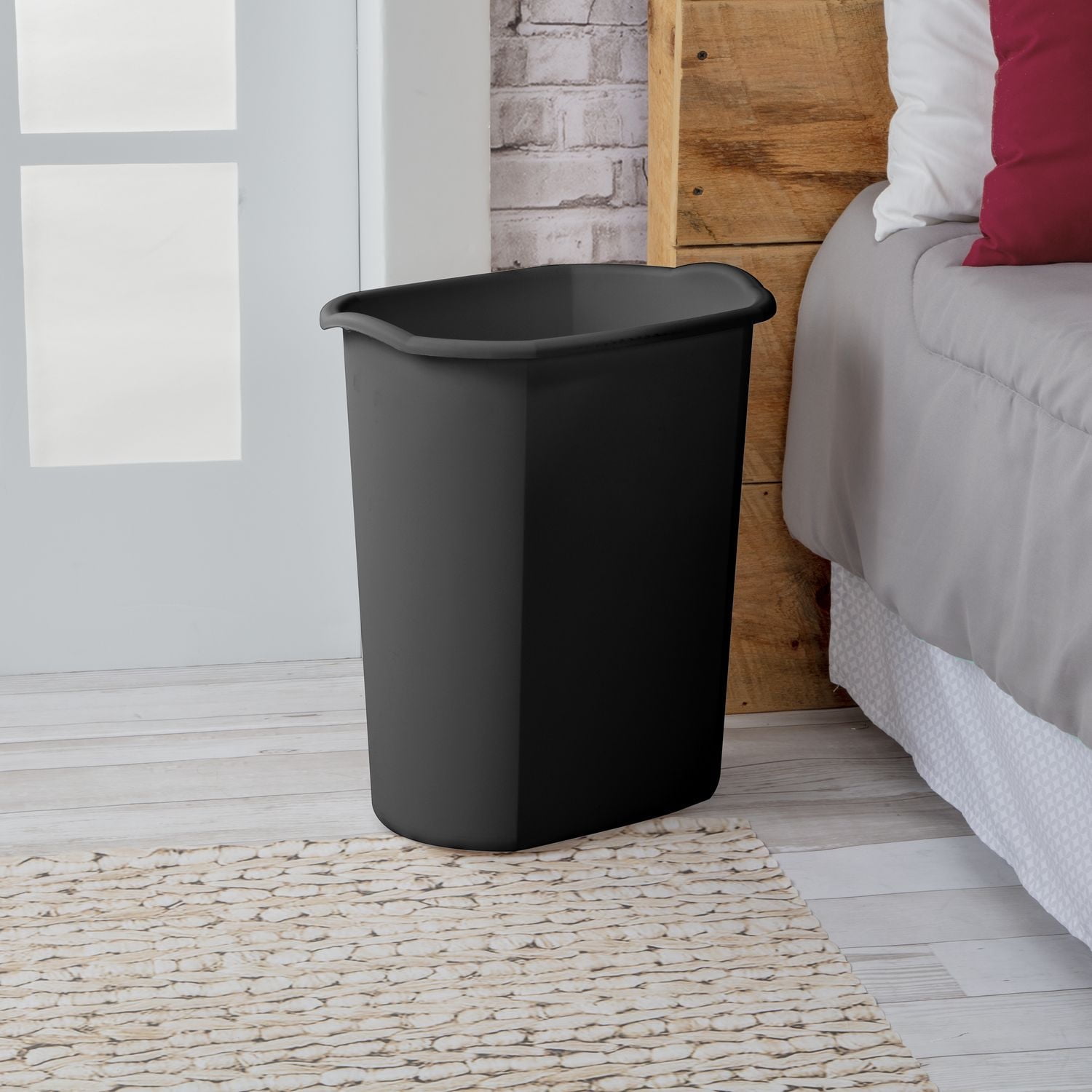 Sterilite 20 L Rectangular Wastebasket- Black, 20 L
