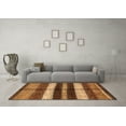 thumbnail image 3 of Ahgly Company Indoor Round Abstract Orange Modern Area Rugs, 4' Round, 3 of 4