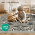 thumbnail image 4 of ODIKA Spotted Interlocking Hexagon Mosaic Abstract Geometric Patchwork Refined for Entryway, Kitchen, Laundry Room, Stain Resistant Thin Throw, 4 of 7