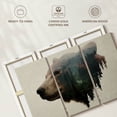 thumbnail image 6 of Elephant Stock Pacific Northwest Black Bear Wall Art - Horizontal Multi Panel Canvas - Living Room Wall Decor - Animal Multi Panel - Teal And Brown Decor By Davies Babies - 57" x 36", 6 of 8