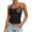 Black, variant on Women's Fitted Camisole Tank Top with Removable Bra Pads, Adjustable Spaghetti Straps, High Stretch Breathable Sleeveless Double Lined Cami for Workout Daily Loungewear