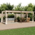 thumbnail image 3 of vidaXL Gazebo Canopy Tent Patio Pavilion Sunshade with Curtains Cream Steel, 3 of 8