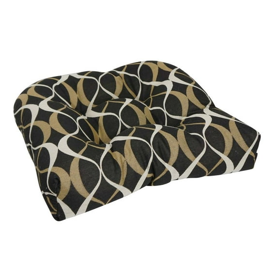 Blazing Needles 19-inch U-Shaped Premium Outdoor Tufted Dining Chair Cushion  93184-1CH-PO-004