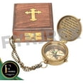 thumbnail image 6 of Engraved Antique Brass Compass with Wooden Box – Personalized Inscription Gift for Son, Mom, or Children, Ideal for Baptism, Birthday & Easter Decor, 6 of 8