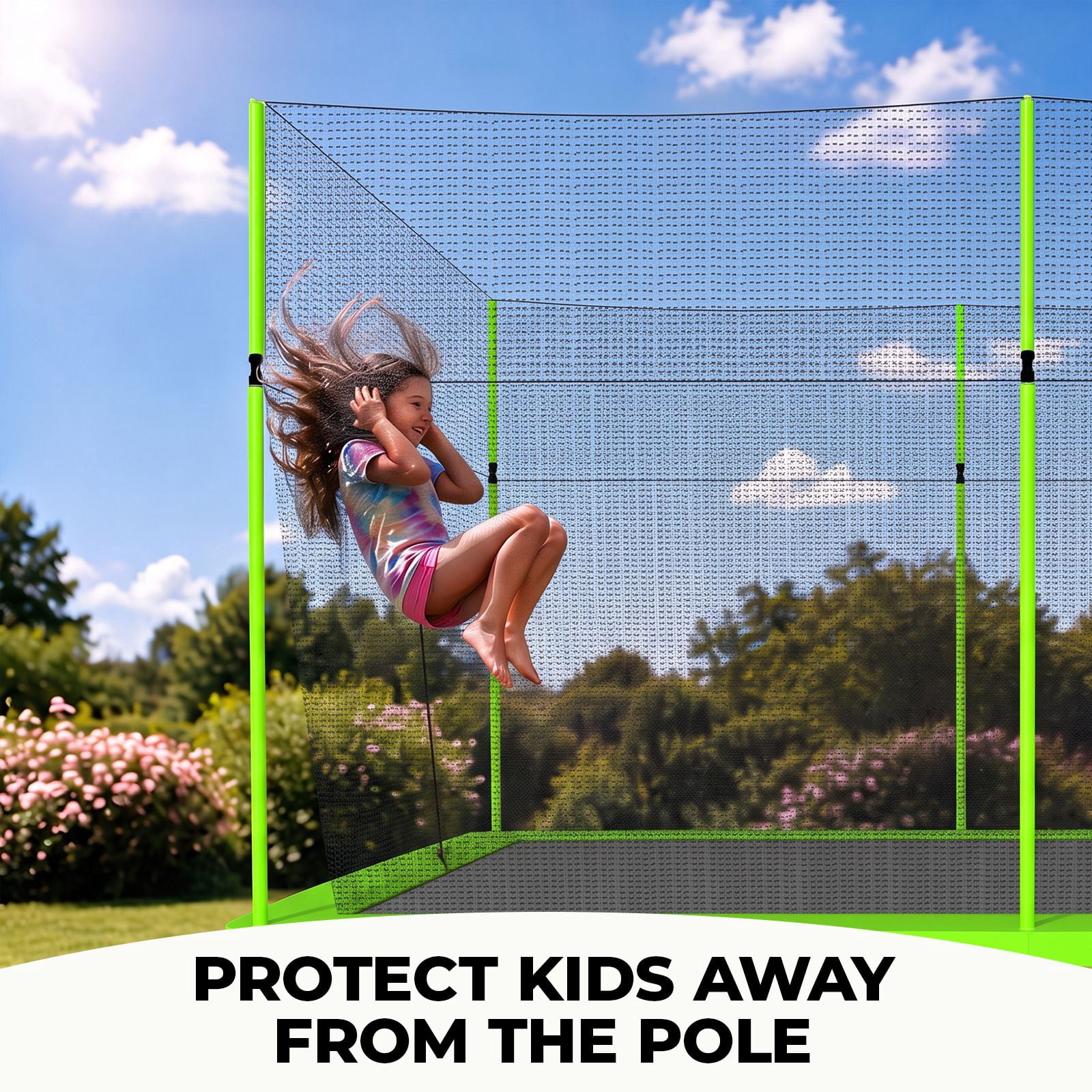 Alvantor 10x17 ft Rectangle Trampoline for Kids, Outdoor Trampolines with Basketball Board and Ladder for Gymnastics Green