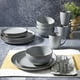 thumbnail image 5 of Juego de vajilla Gibson Home Rockaway con borde gris/dorado, 16 piezas, 5 of 7