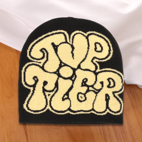 vnanda Hop Style Beanie Hat Unisex Knitting Hat with Heart Letter Jacquard Print Autumn Winter Hop Style Beanie for Women Men Windproof Warmth for Outdoor