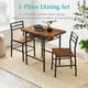 thumbnail image 5 of Songqin 3-Piece Modern Dining Set, Space Saving Dinette for Kitchen, Dining Room, Small Space w/Steel Frame, Built-in Storage Rack - Medium Brown/Black, 5 of 7