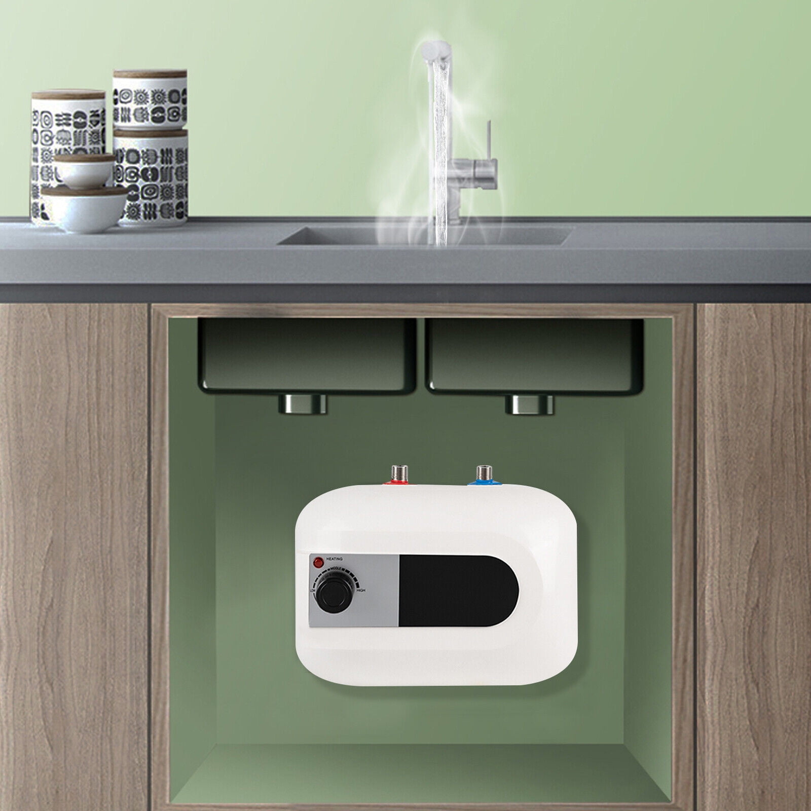 Instant Hot Water Heater 6L 1.5KW Electric Mini-Tank Water Heater for Under Sink