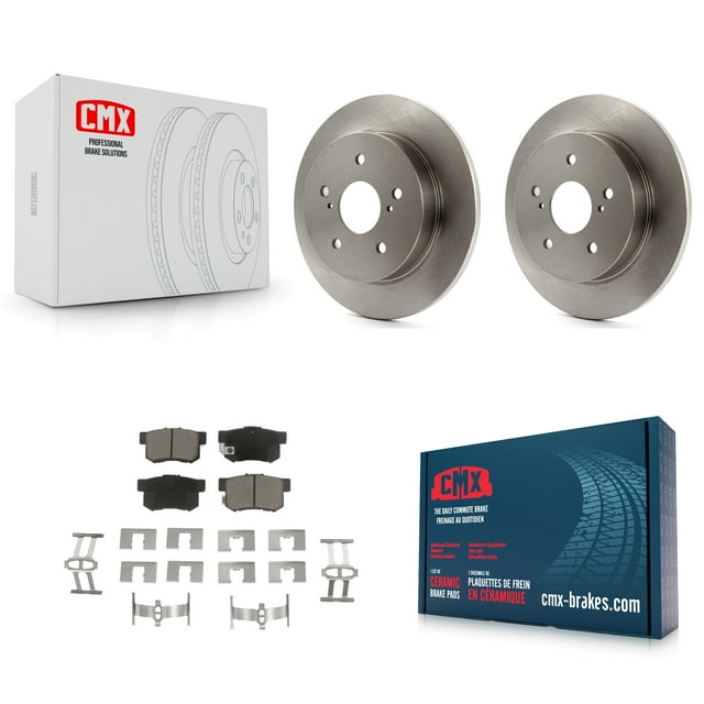 CMX Rear Disc Brake Rotors and Ceramic Pads Kit for Car 2010-2013 Suzuki Kizashi K8C-102105