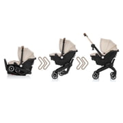 Evenflo Shyft DualRide Infant Car Seat and Stroller Combo with Green & Gentle Fabric, Champagne