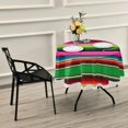 thumbnail image 7 of GZHJMY Mexican Serape Colorful Stripes Polyester Fiber Round Lace Tablecloth, Delicate Table Decoration Items, Protect Your Table (60 Inches/Diameter)., 7 of 7