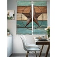 thumbnail image 4 of Western Star Country Texas Chiffon Sheer Curtains 72 Inches Long, Farm Vintage Wood Board 2 Rod Pocket Window Treatment Voile Drapes Curtains for Living Room Bedroom,2 Panels, 52x72In, 4 of 9