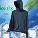 thumbnail image 5 of Chaleco de protección solar de seda de hielo de verano para hombre, chaqueta con capucha, transpirable, para pesca al aire libre, 5 of 5