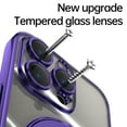 thumbnail image 5 of for iPhone 16 Pro Max Magnetic Clear Case with All-inclusive Camera Lens Film [Compatible with MagSafe] Shockproof Plating Anti-yellowing Transparent Ring Kickstand Slim Phone Case,Darkpurple, 5 of 7