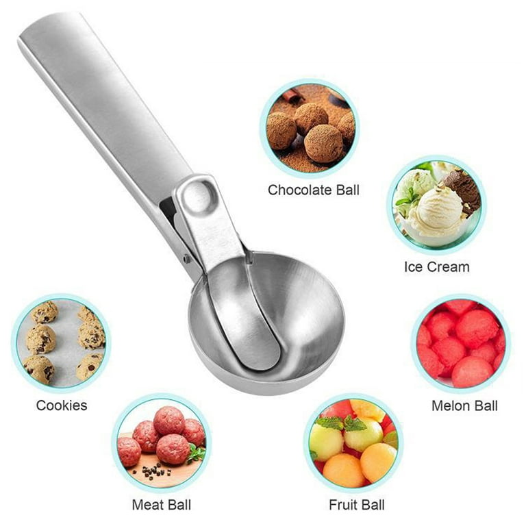 1PCS Stainless Steel Portion Scoop-Ice Cream Scoop -All-purpose Scoop For  Ice Cream, Frozen yogurt, Cookie dDough, meat balls
