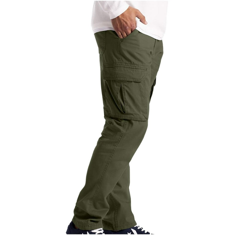 Fanxing Cargo Pants for Men Casual Work Hiking Pants Baggy Tactical Workout  Joggers Sweatpants with Multi Pockets Mens Cargo Sweatpants Short Army  Green,S 