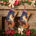 thumbnail image 6 of KLL Rainbow Sunset Cloud White Horse for 18" Christmas Stocking Snowman Xmas Stocking Holiday Christmas Decoration Gifts for Family Kids, 6 of 8
