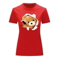 thumbnail image 3 of Playera Blusa Con Impresion De Oso Saliendo Del Pecho Ropa Para Mujer Color Rojo Talla Mediana Marca Emil SaEs, 3 of 4