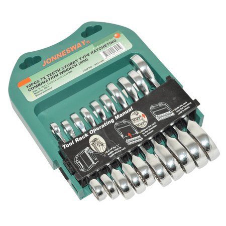 

W51110S / 10 PCS 72 TEETH STUBBY TIPE RATCHETING COMBINATION WRENCH SET CR-V STEEL METRIC SIZE: 8 to 19 MM